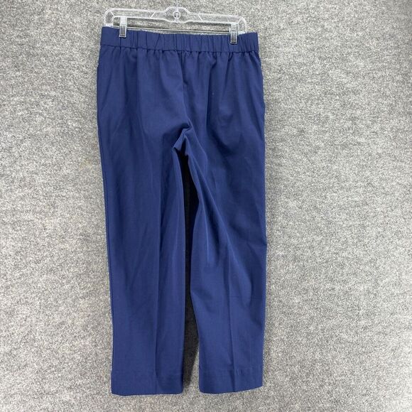 Isaac Mizrahi Dress Pants Women 10 Blue Mid Rise Pull On Pleated Elastic Waist - Picture 2 of 11